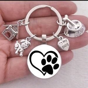 Silver Dog Lover Keychain